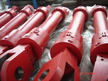 Ariete hydráulico de efecto simple rojo que levanta el cilindro hidráulico para el horno